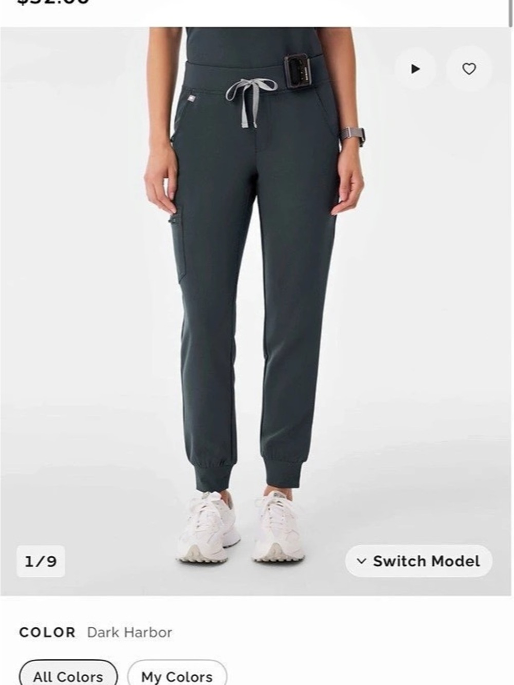 FIGS Zamora Jogger Scrub Pant in Dark Harbor